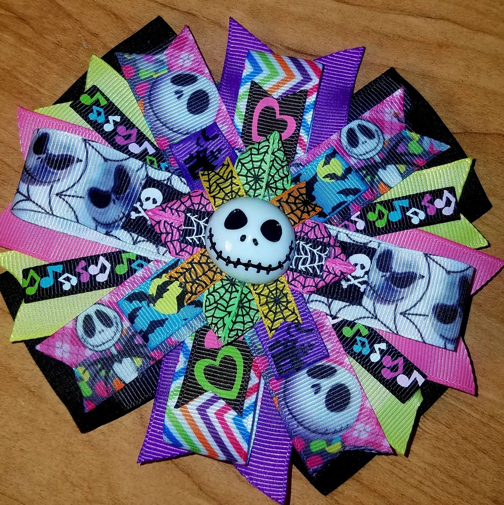 Super colorful Jack Skellington bow
